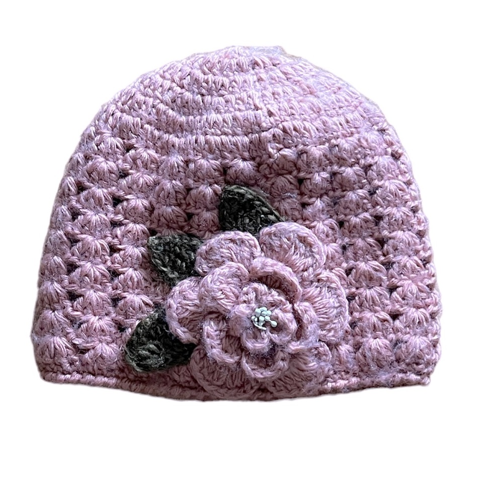 Cute Knit Beanie Flower Hat OS